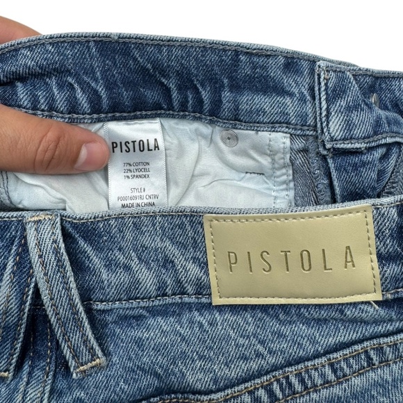 Pistola Ally Ankle Boot Cut Denim Jeans High Rise Cropped Medium Wash - Picture 8 of 13